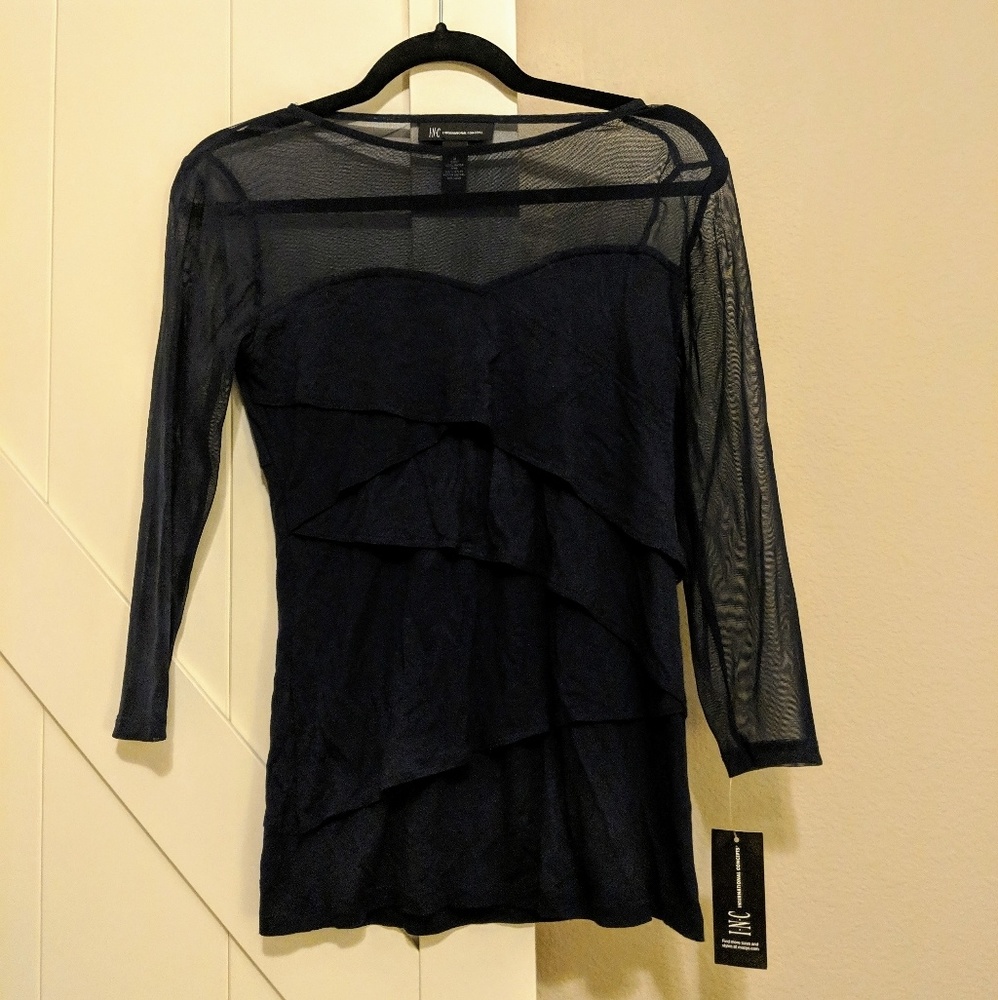 INC mesh 3/4 sleeve top